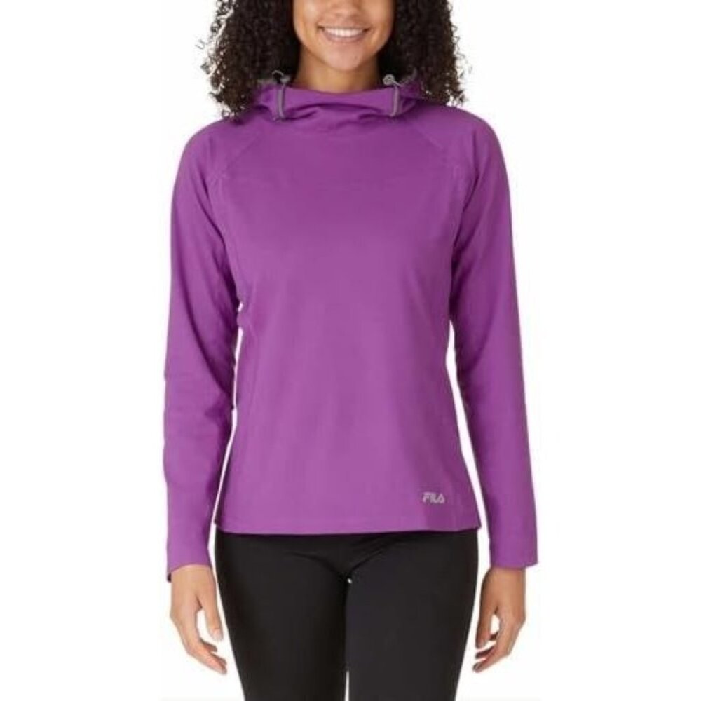 Fila Womens M Athletic Training Activewear Pullover Hoodie Shirt Athleisure Top